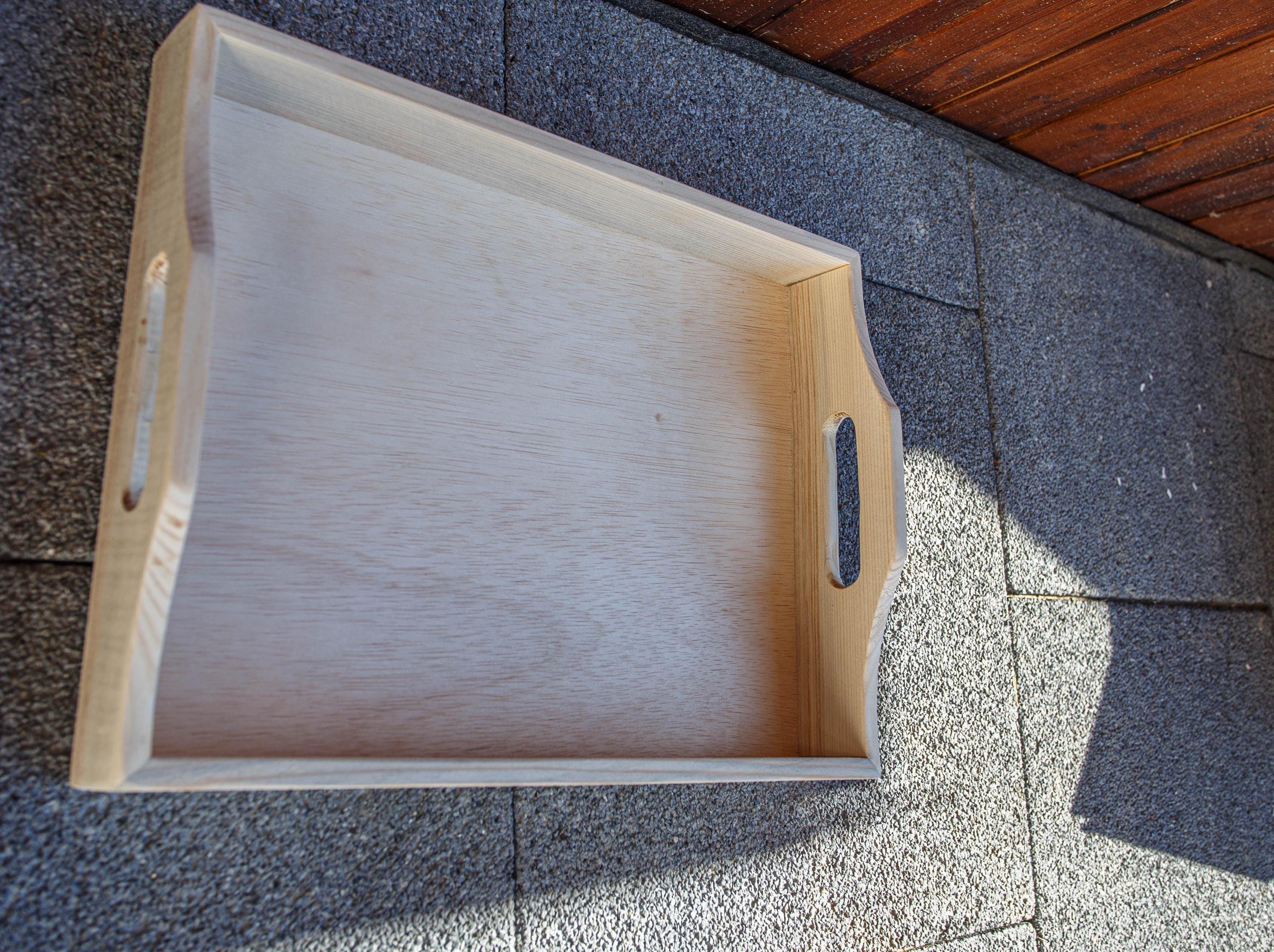 unfinished wood serving platter,anniversary gift,wood tray,large wood tray 14.5x11x1.5inch 37x28x5 cm