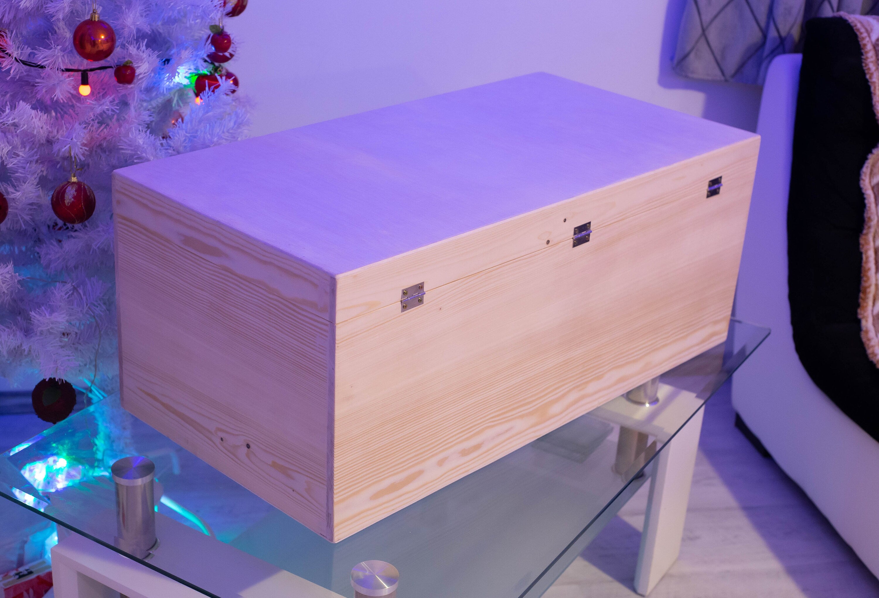 Cufăr din lemn pentru depozitarea jucăriilor – 87 × 35 × 40 cm