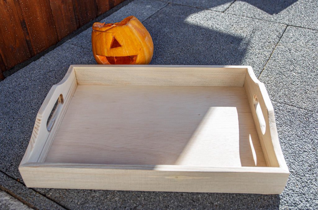 unfinished wood serving platter,anniversary gift,wood tray,large wood tray 14.5x11x1.5inch 37x28x5 cm