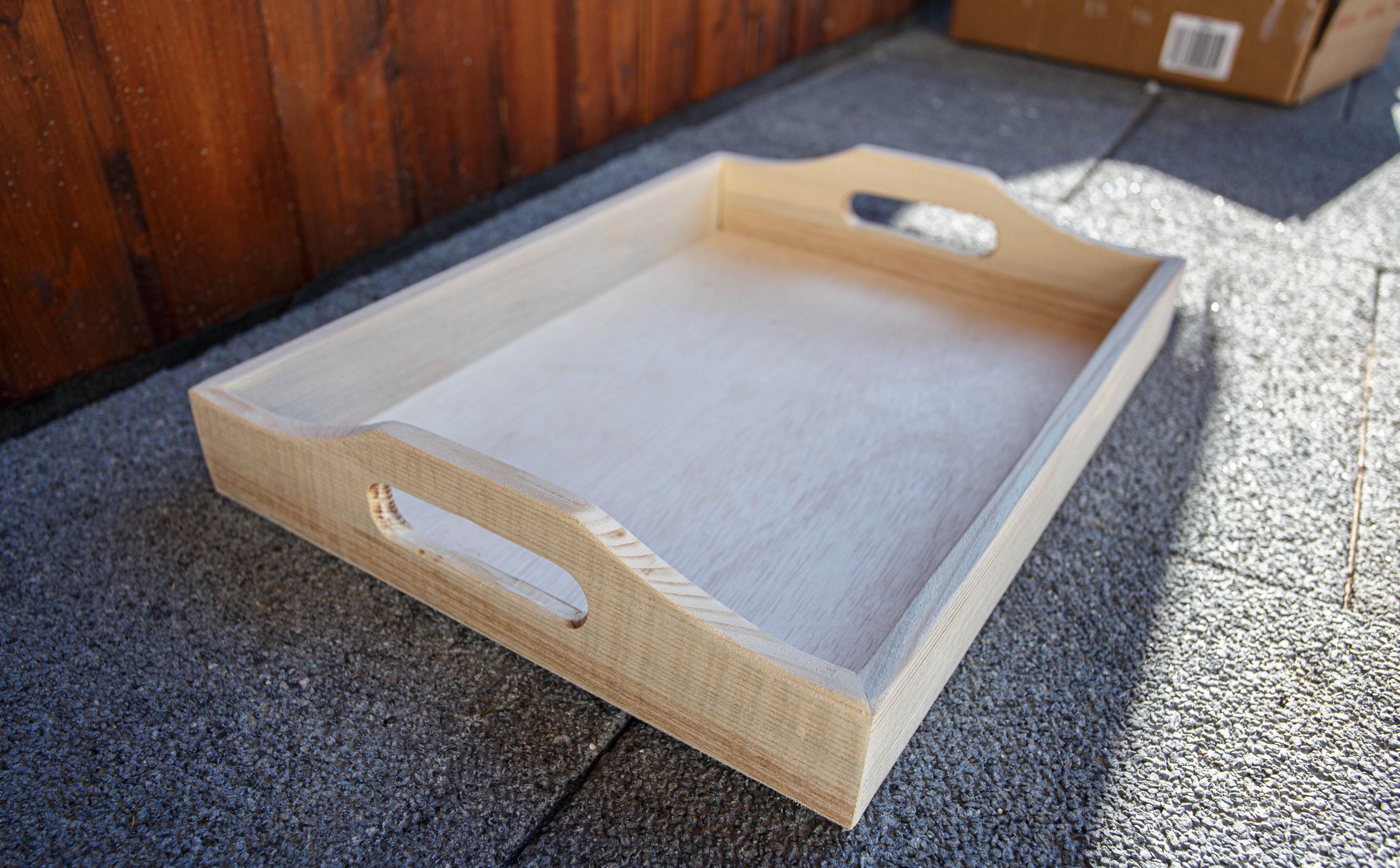 unfinished wood serving platter,anniversary gift,wood tray,large wood tray 14.5x11x1.5inch 37x28x5 cm