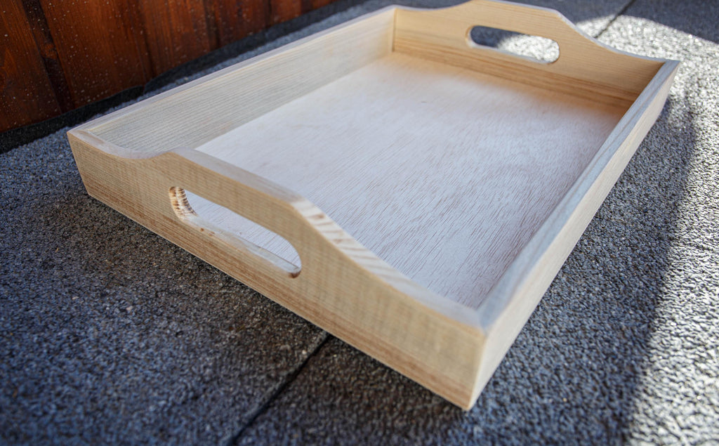 unfinished wood serving platter,anniversary gift,wood tray,large wood tray 14.5x11x1.5inch 37x28x5 cm